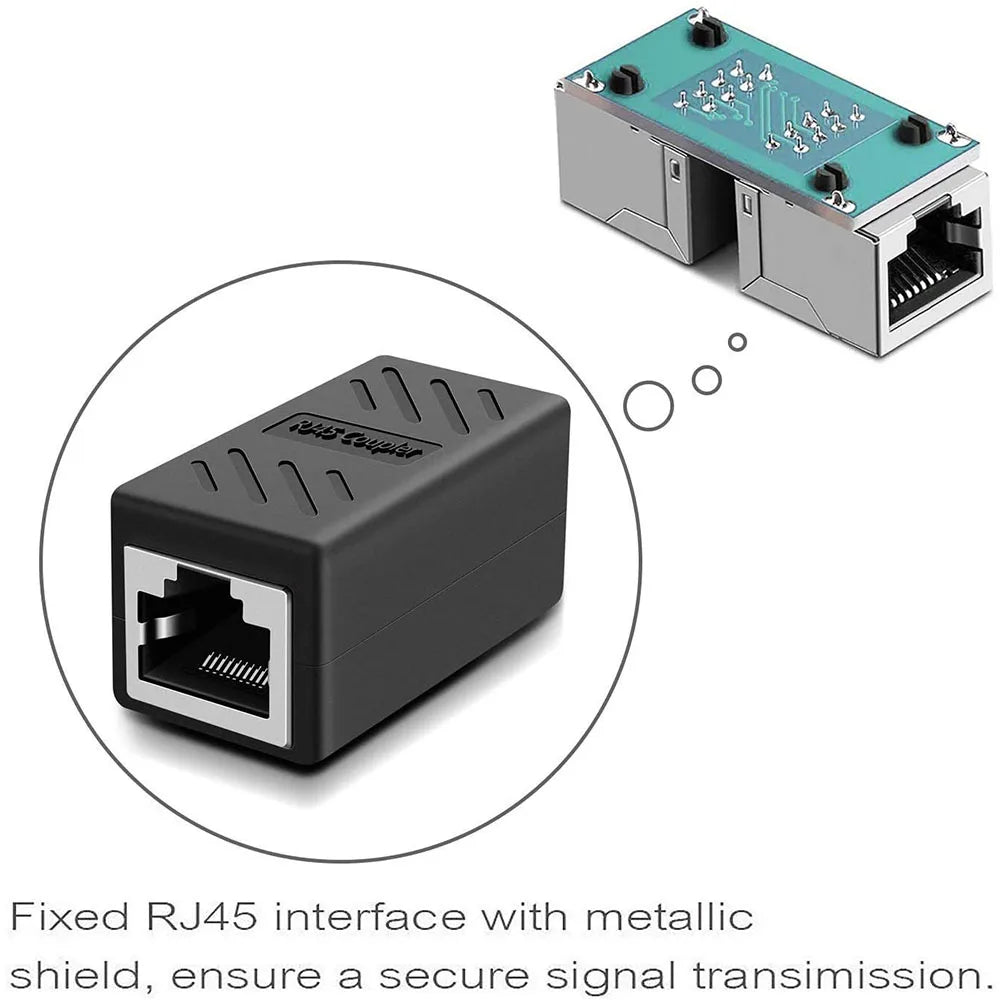 Ethernet Cable Extender,RJ45 cat 5 cat 6 cat6a Coupler, Extender Connector - Ethernet Coupler Female to Female