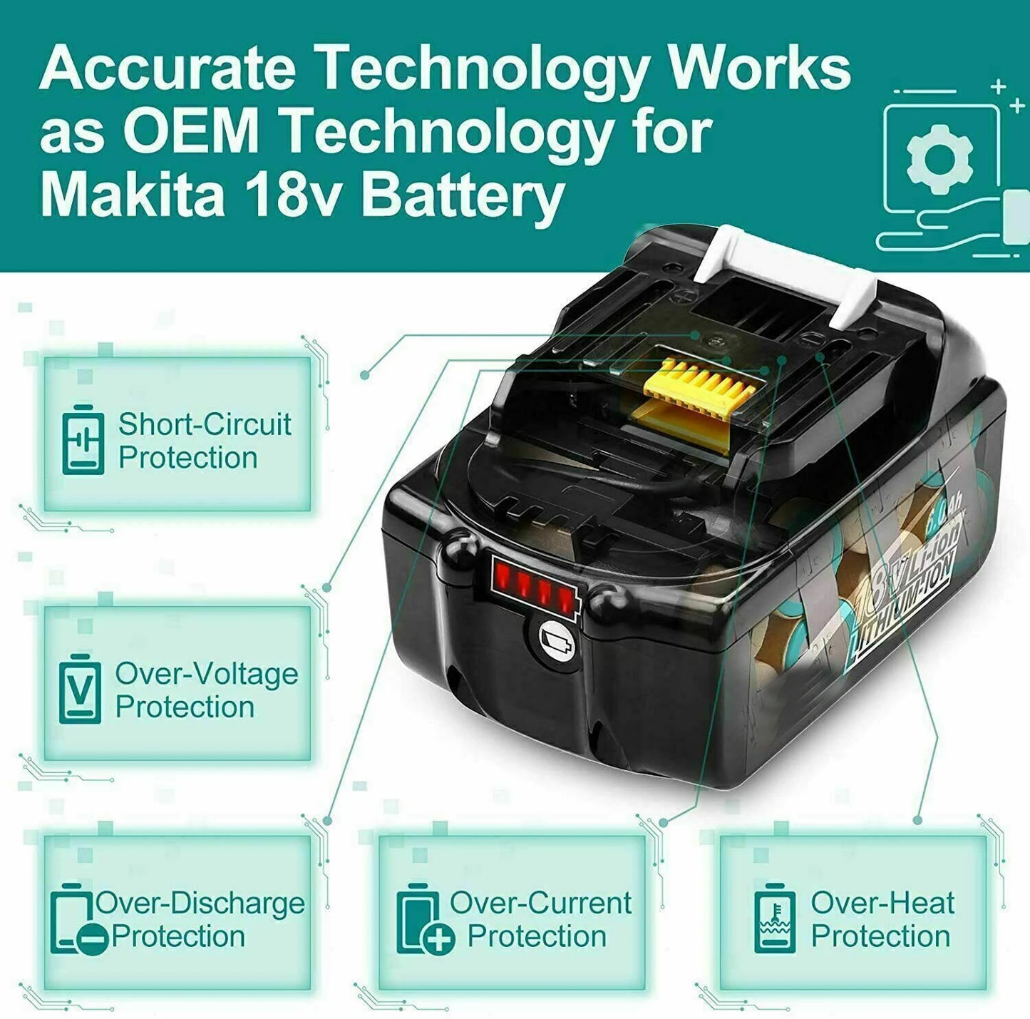 Battery 18v for makita BL1860 BL1850B BL1850 BL1840 BL1830 screwdriver battery & charger 18v Replacement Power Tool Batteries.