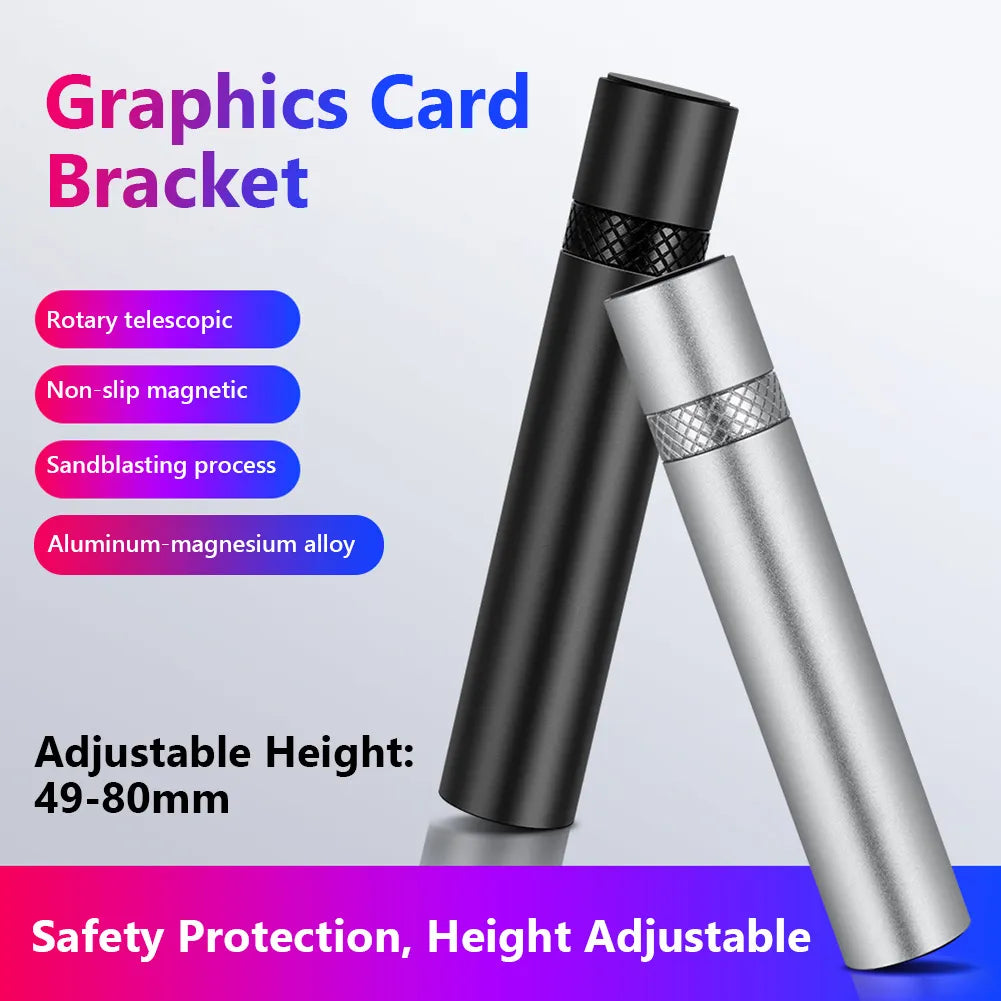 Graphics Card GPU Holder Adjustable Telescopic Rotary Screw Aluminum Alloy Support Vertical GPU Bracket GPU Video Card Holder